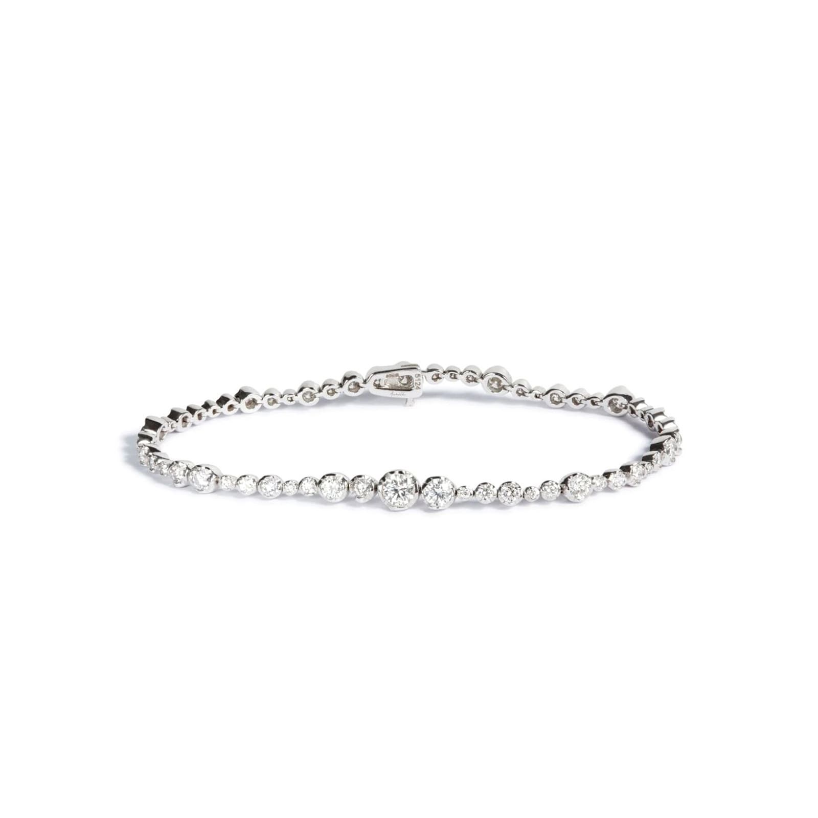 Whoopsie Daisy Tennis Bracelet In 18ct White Gold With Diamonds