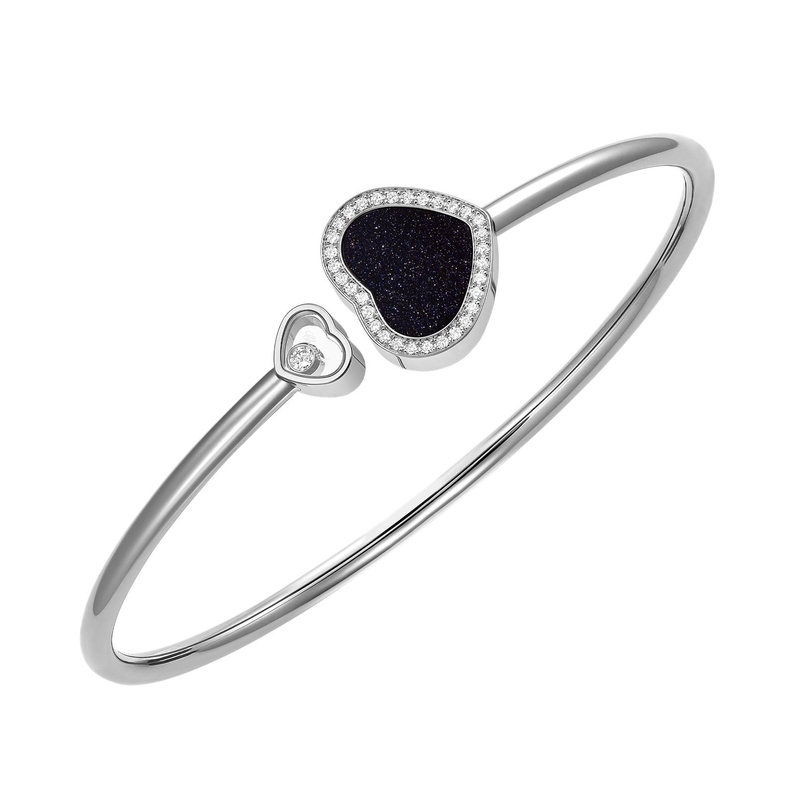 Happy Hearts Bangle In Ethical 18ct White Gold With Diamonds