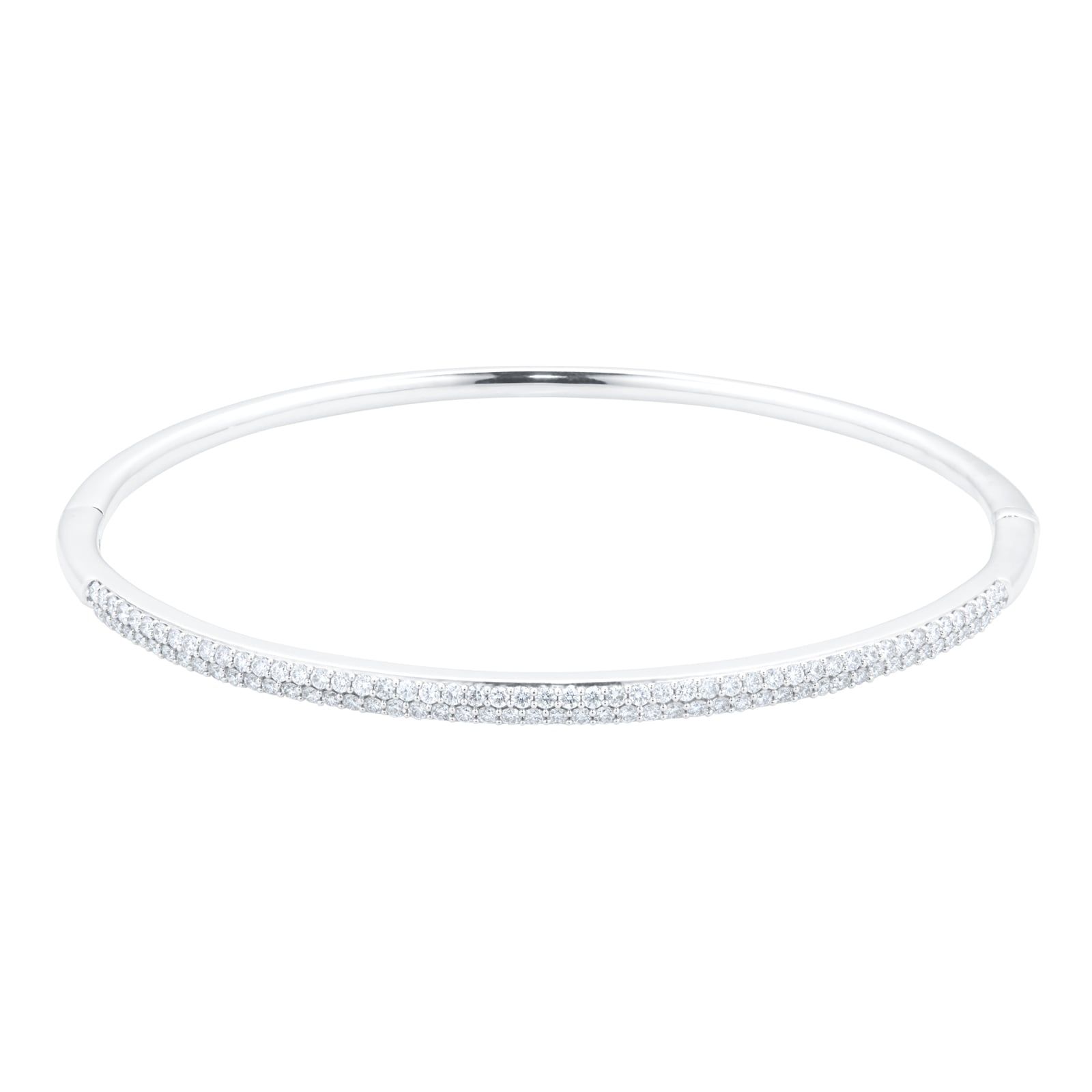 18ct White Gold 1.00ct Diamond Double Row Bangle