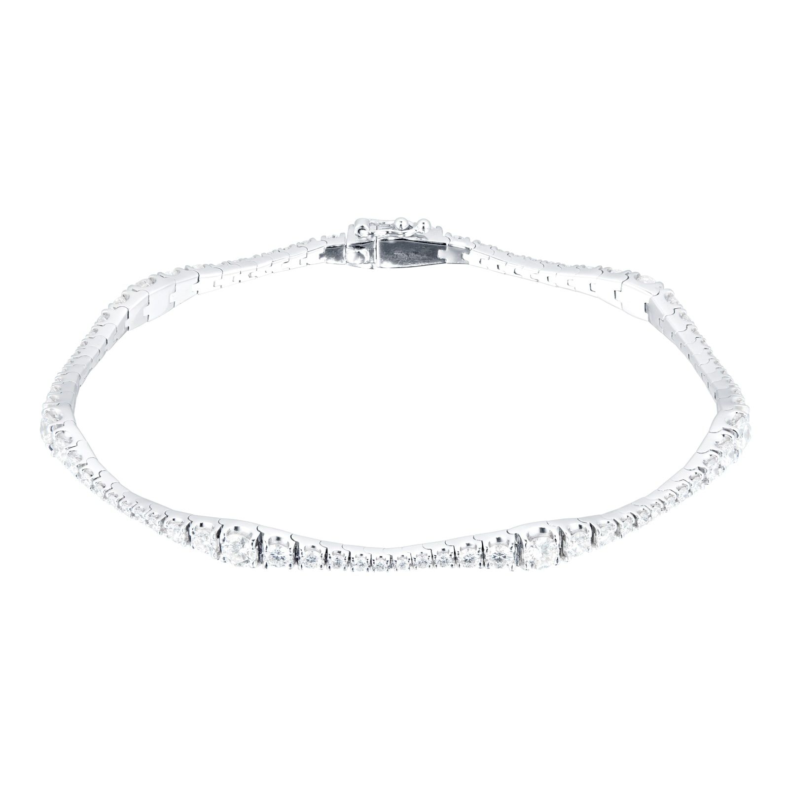 18ct White Gold 2.73ct Diamond Fancy Line Bracelet