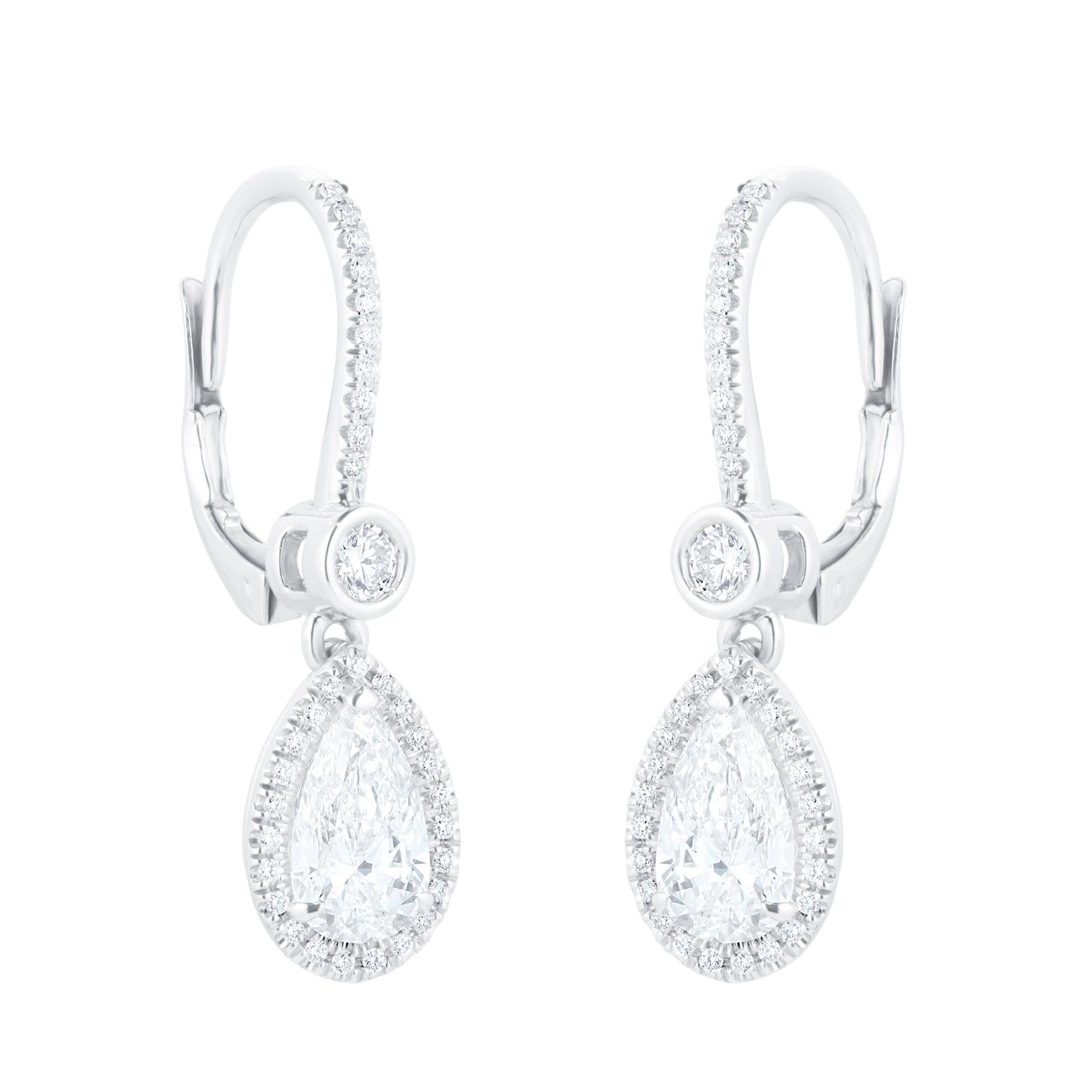 Mappin & Webb 2.29ct Pear Cut Drop Earrings