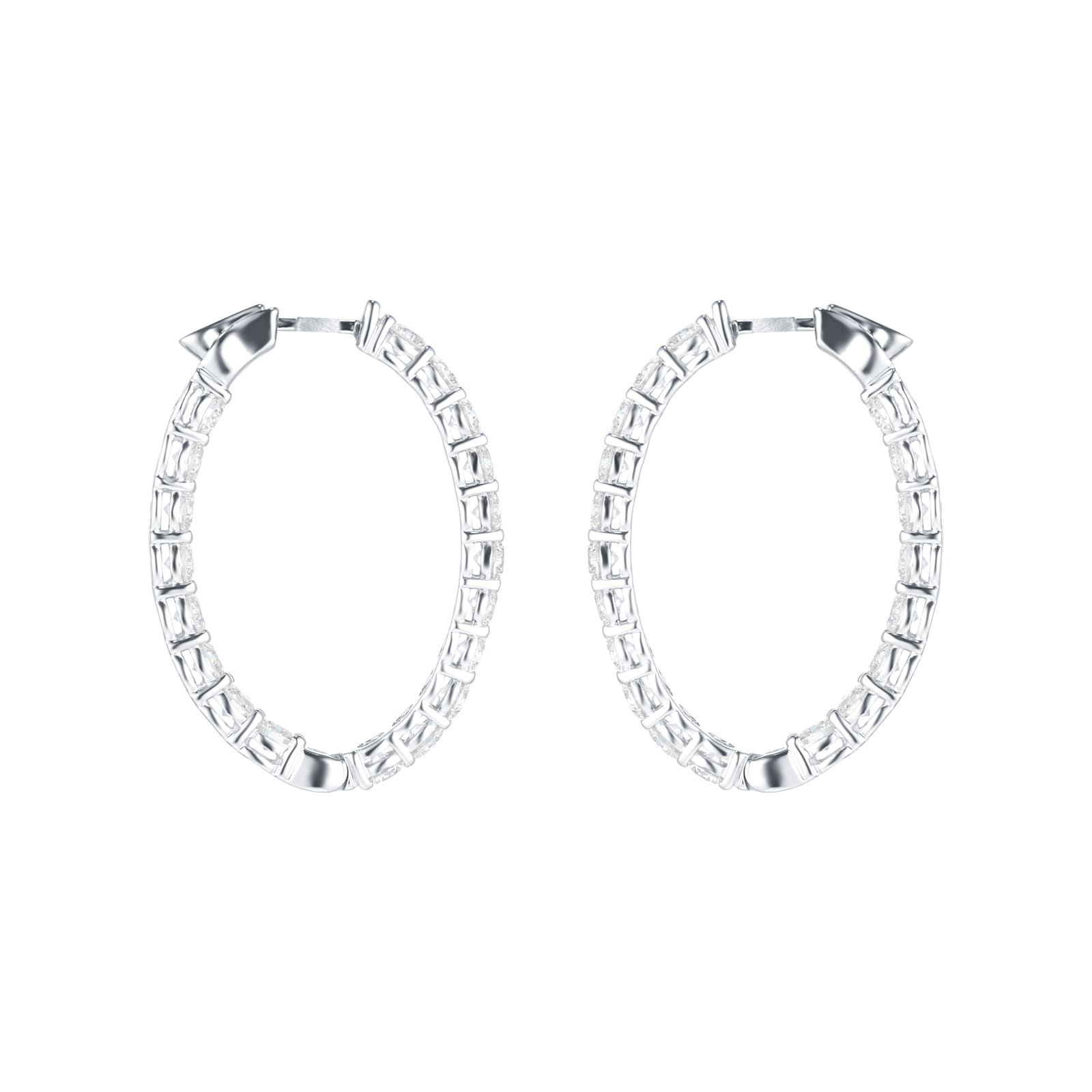 Mappin & Webb 3.99ct Diamond Oval Hoop Earrings