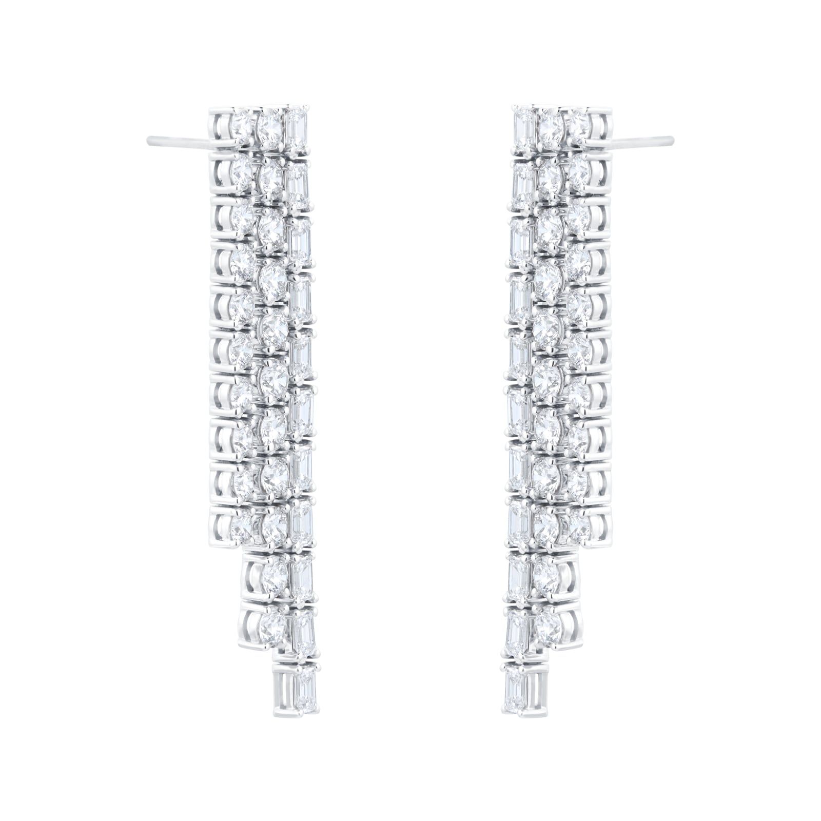 Mappin & Webb 7.67ct Diamond Waterfall Drop Earrings