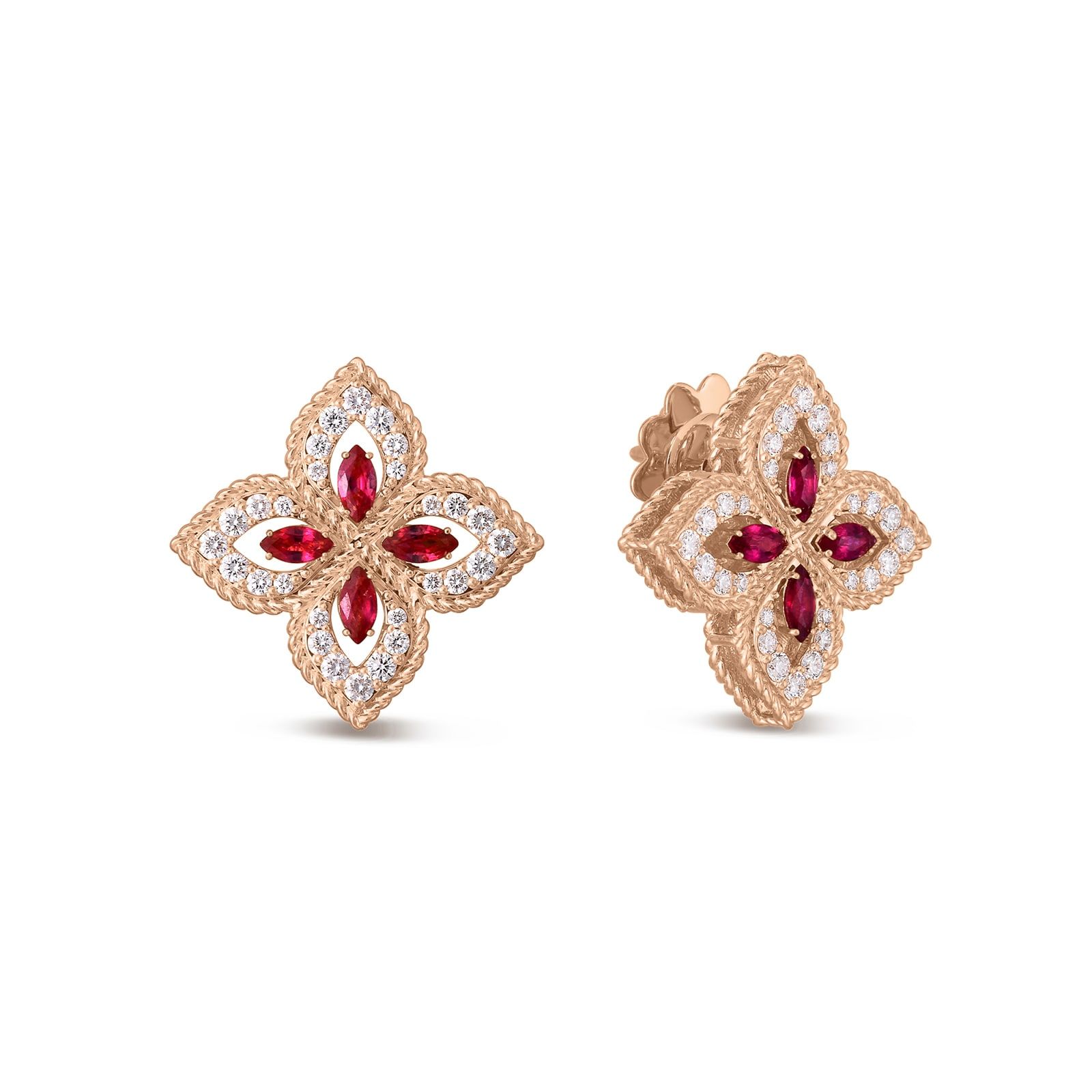 Roberto Coin Venetian Princess Ruby Diamond Stud Earrings