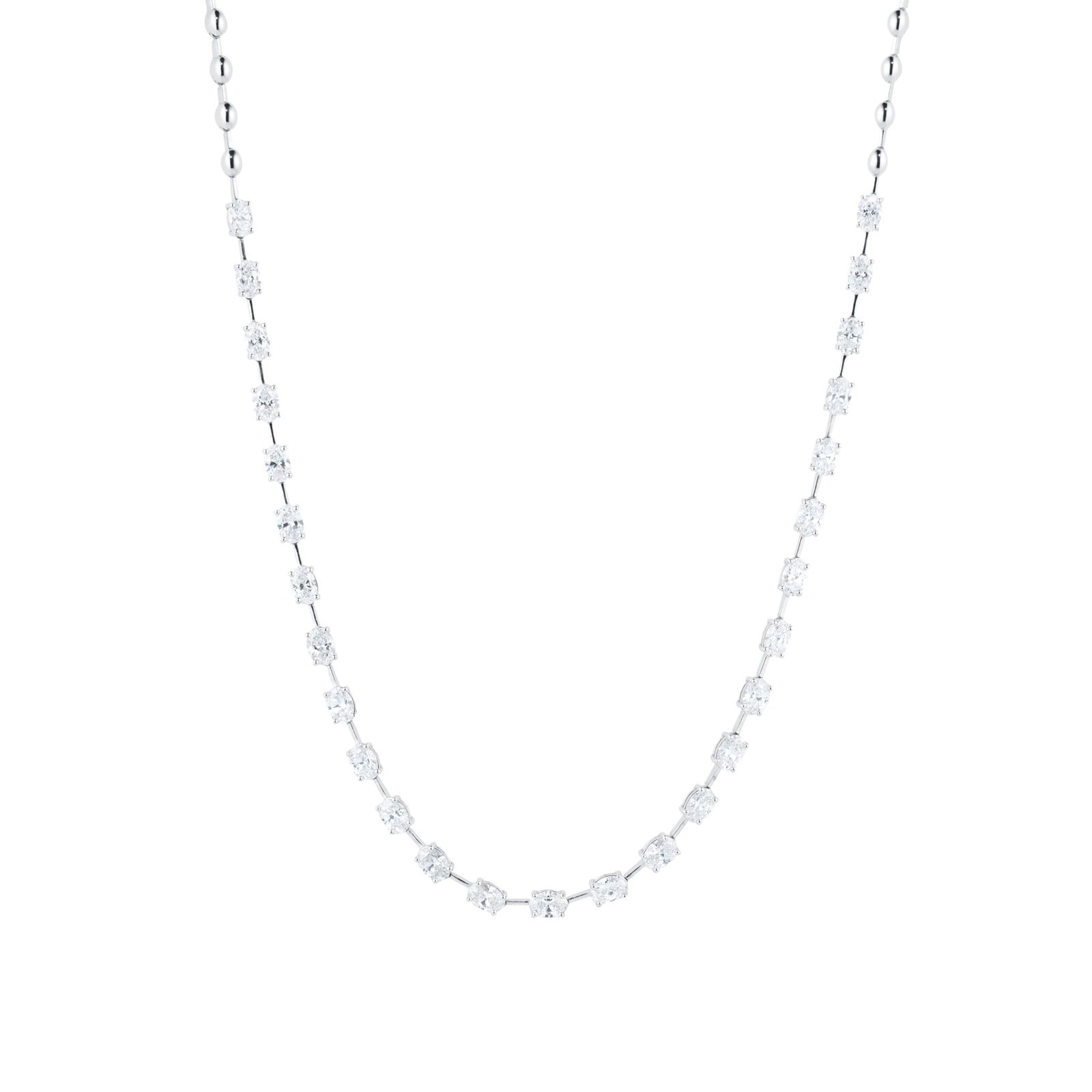 Mappin & Webb 6.9ct Oval Cut Diamond Necklace