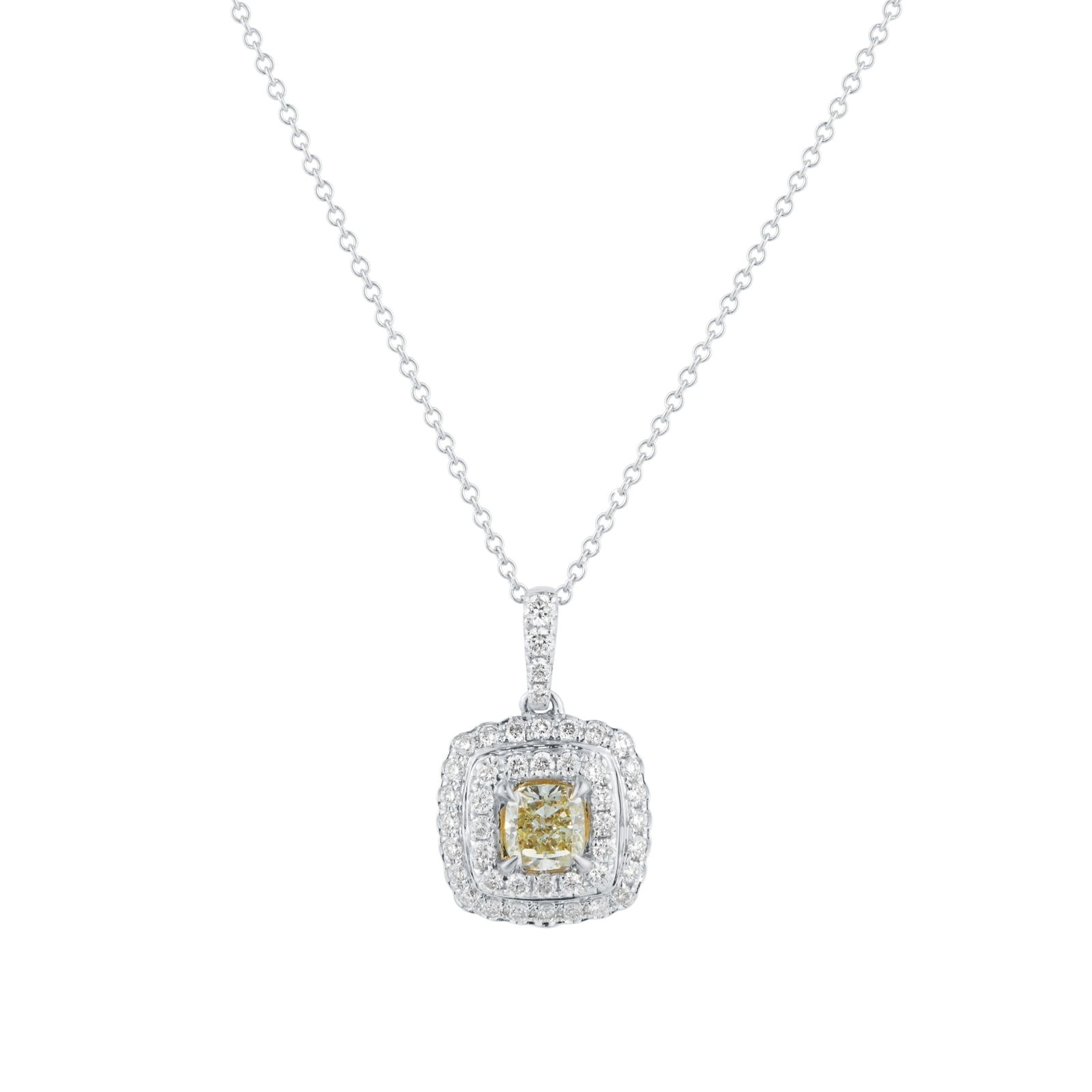 Mappin & Webb Yellow Diamond Halo Pendant