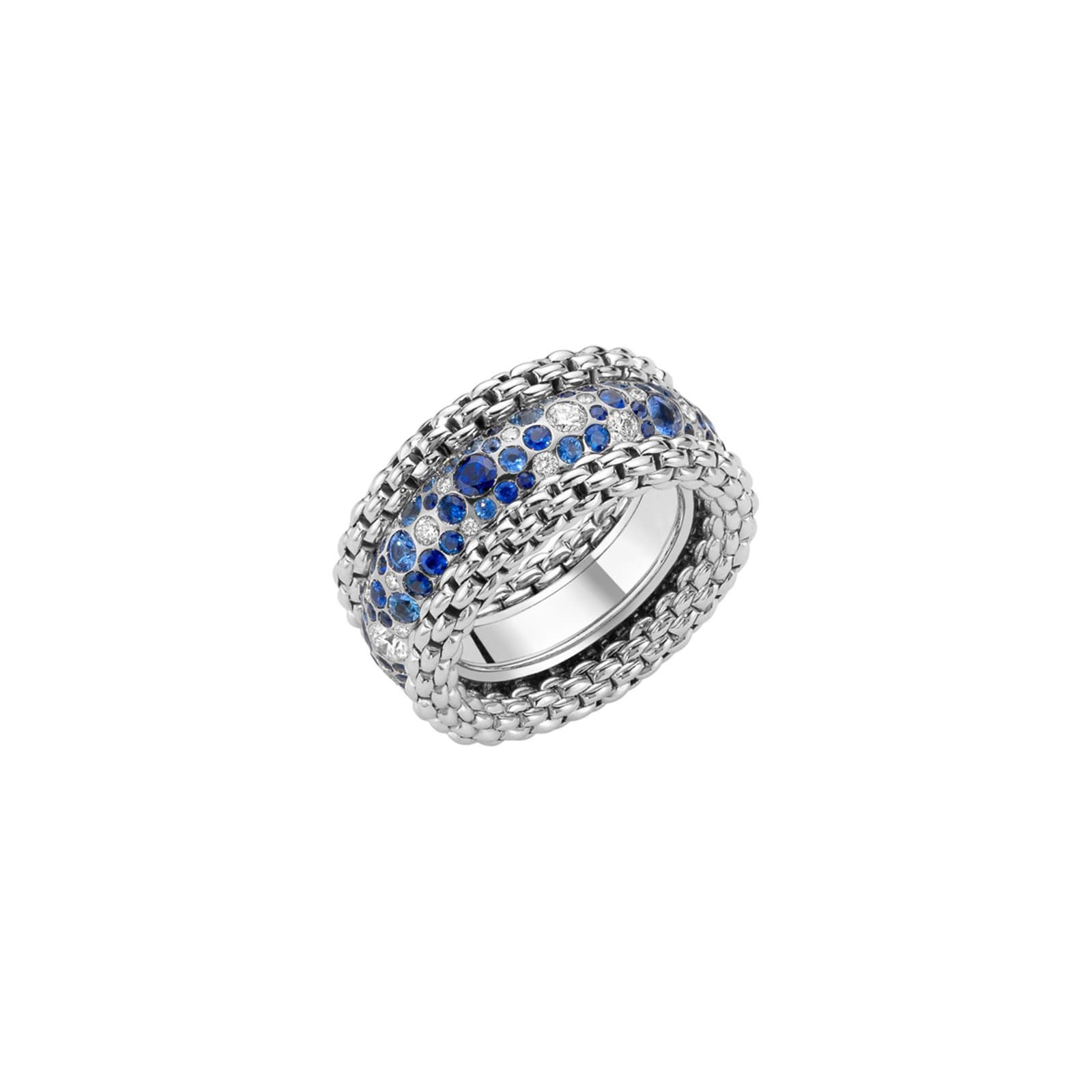 18ct White Gold 0.71ct Diamond & Sapphire Bubble Ring