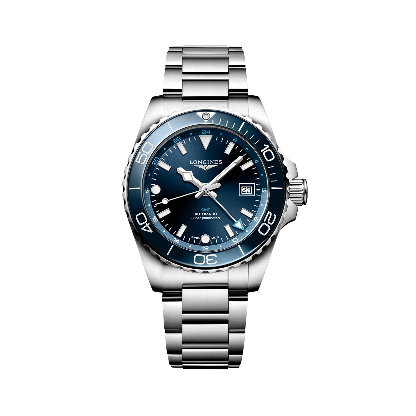 Longines Hydro Conquest 41mm Mens Watch Blue Stainless Steel