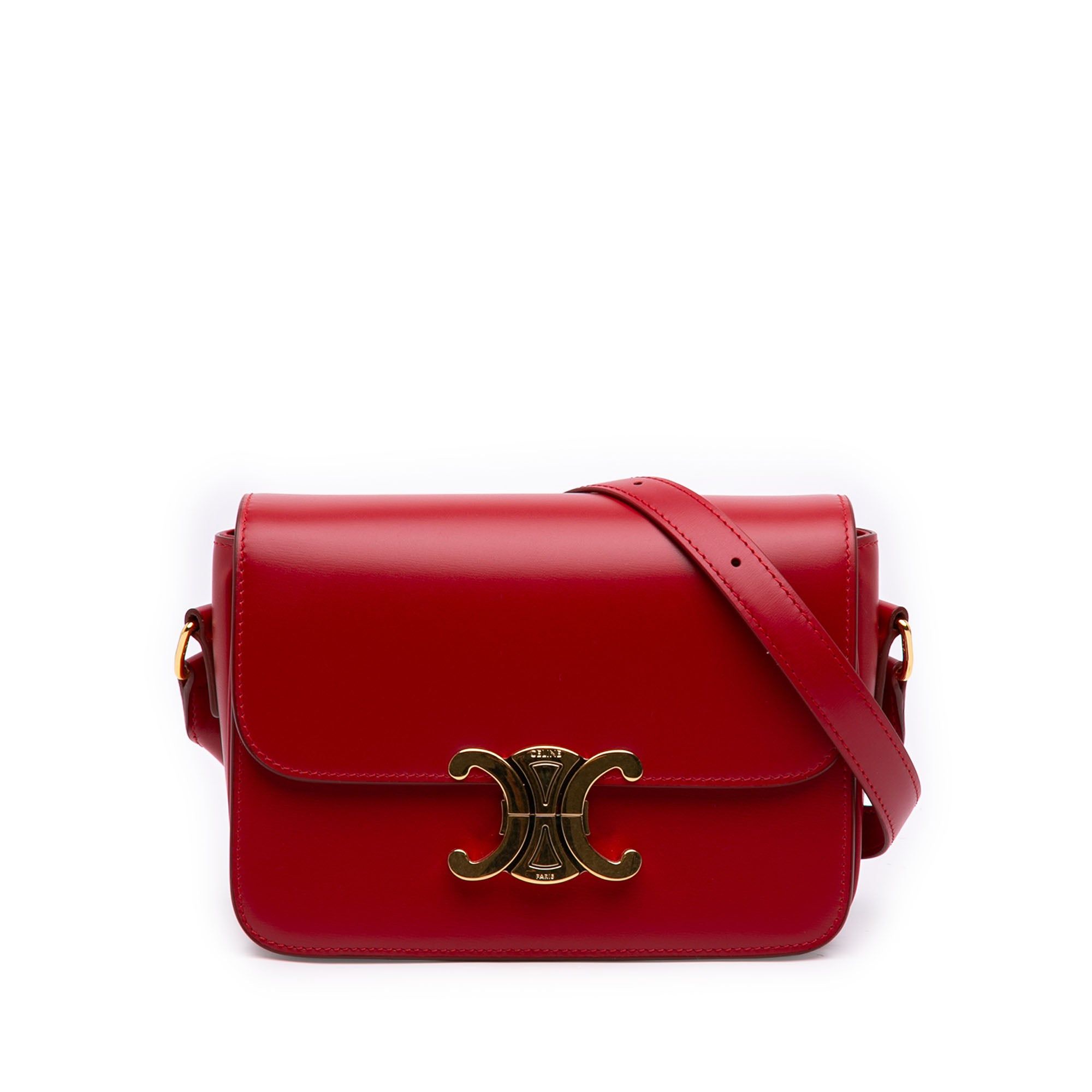Celine Teen Shiny Calfskin Triomphe Crossbody