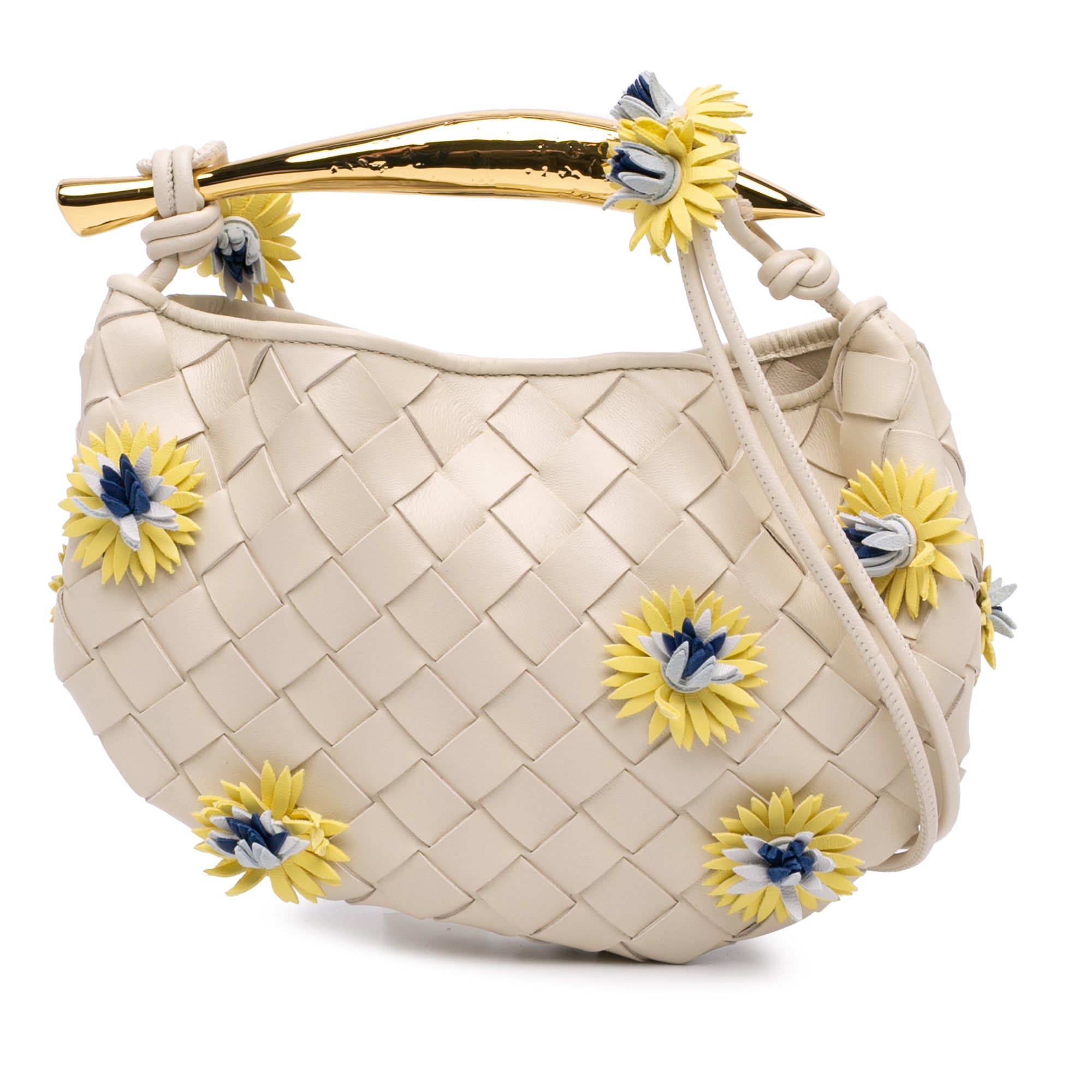 Bottega Veneta Baby Lambskin Intrecciato Floral Sardine