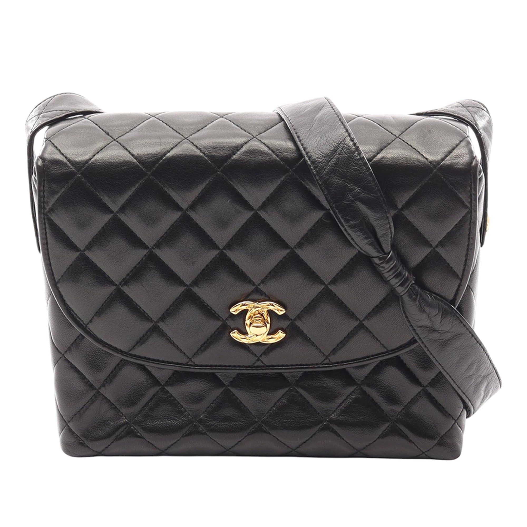 Chanel Cc Quilted Lambskin Shoulder Bag
