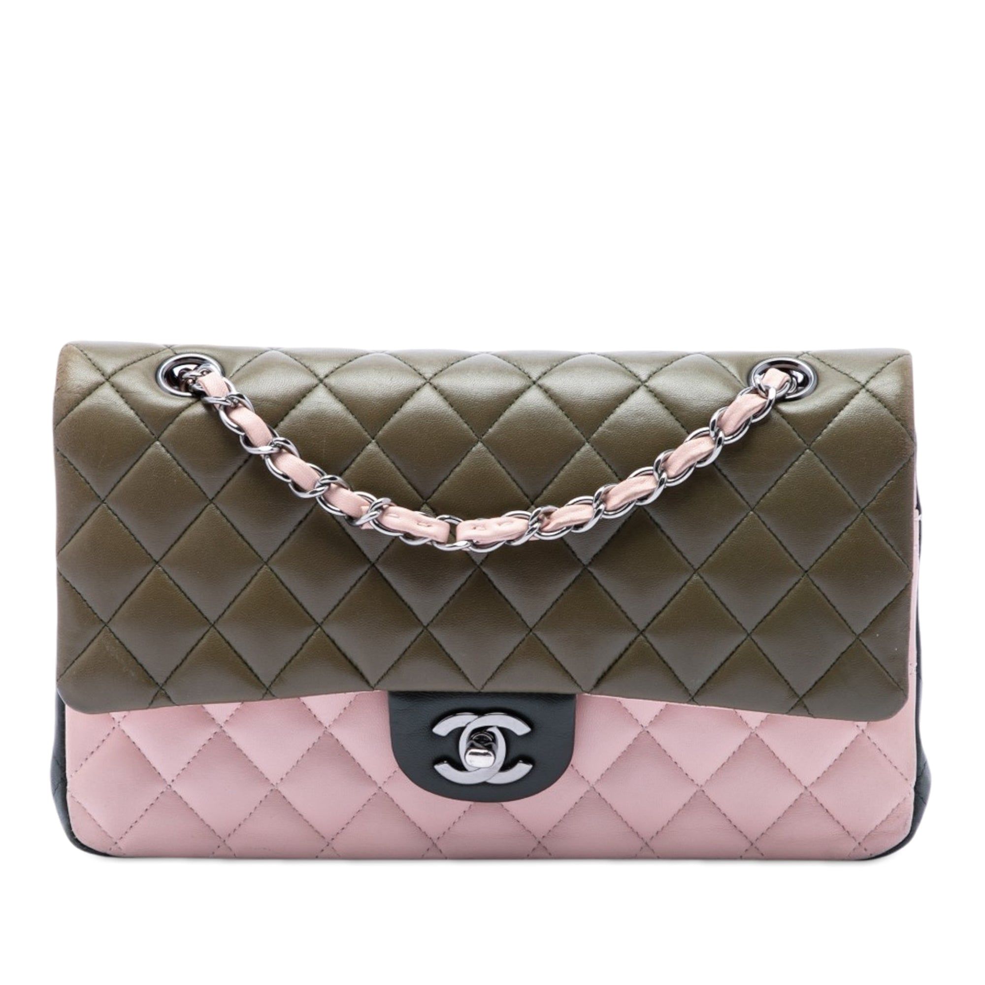 Chanel Medium Classic Tricolor Lambskin Double Flap