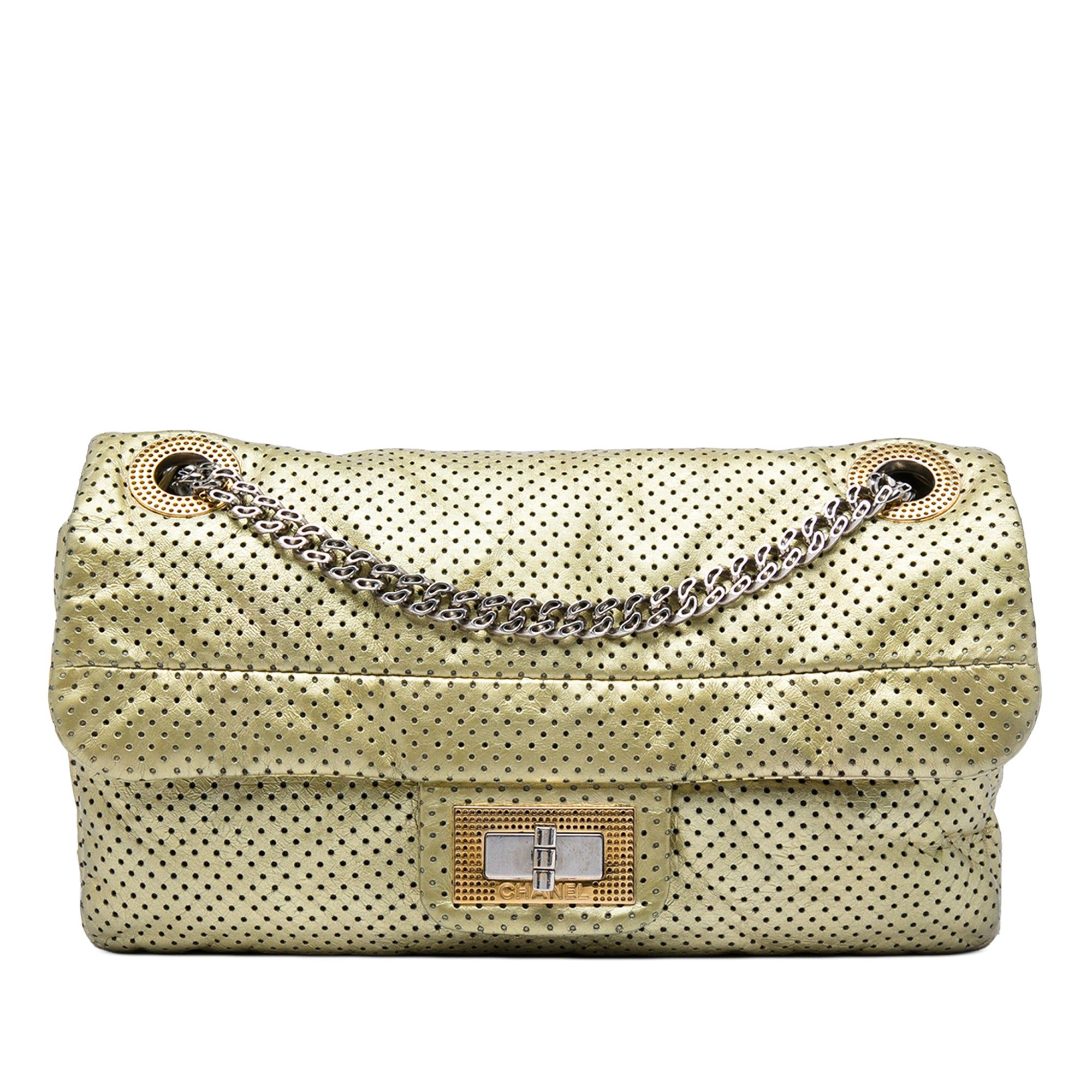 Chanel Metallic Perforated Calfskin Reissue 2.55 Drill Flap