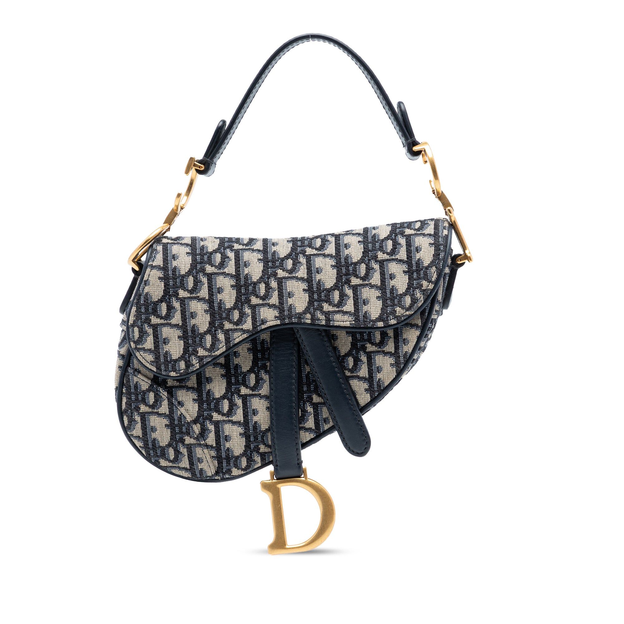 Dior Mini Oblique Canvas Saddle Bag