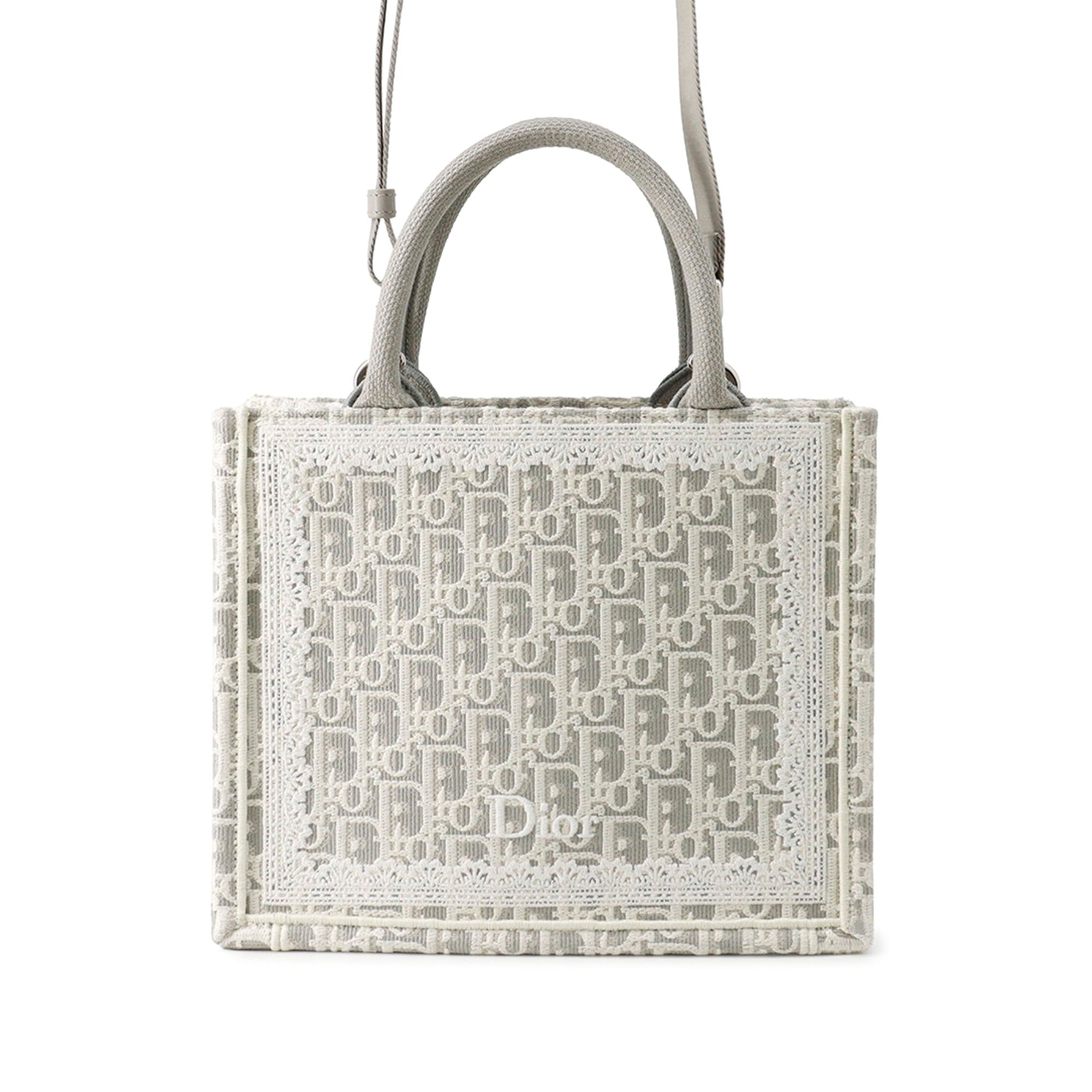 Dior Mini Oblique Embroidered Canvas Lace Book Tote