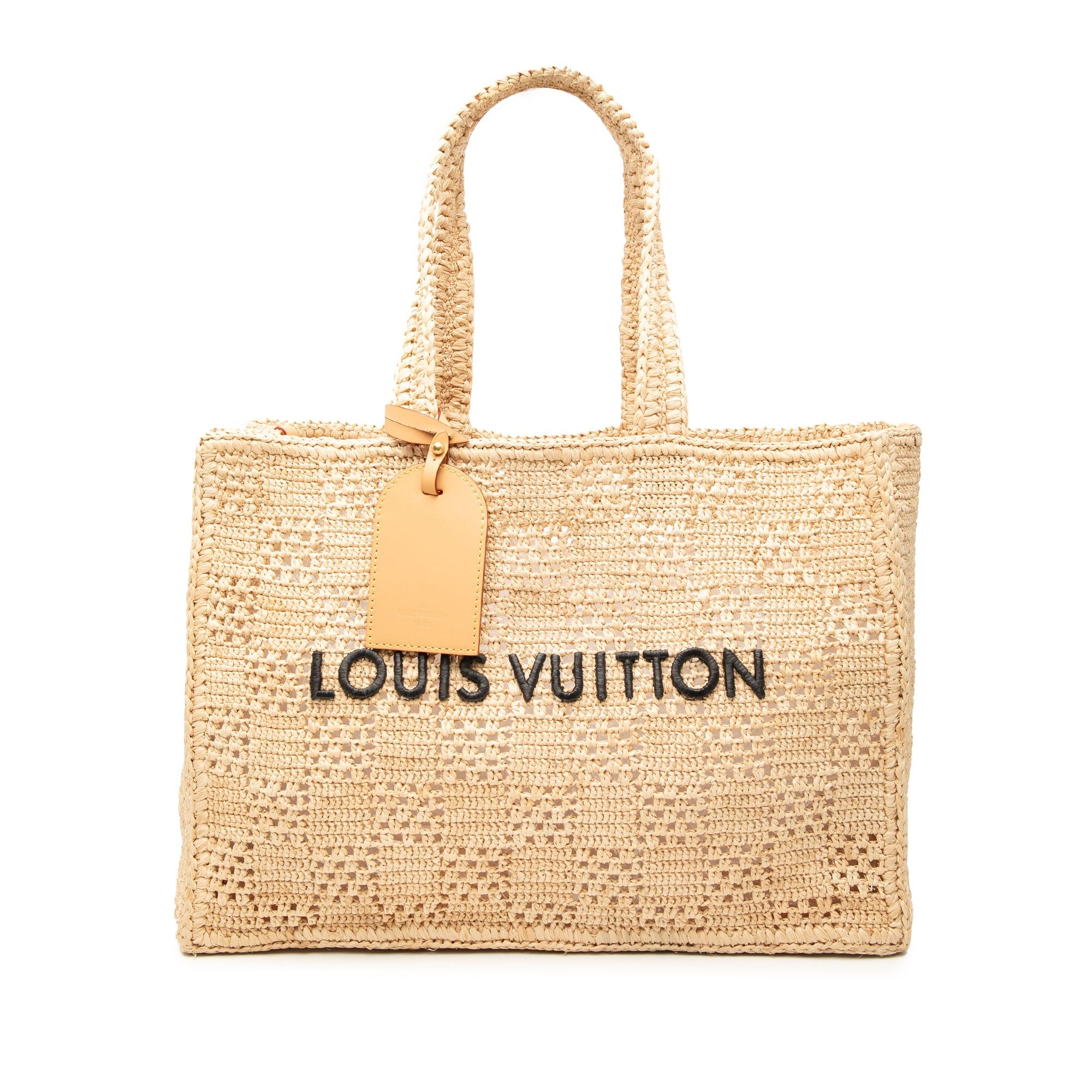 Louis Vuitton Damier Raffia Summer Shopper Tote Mm