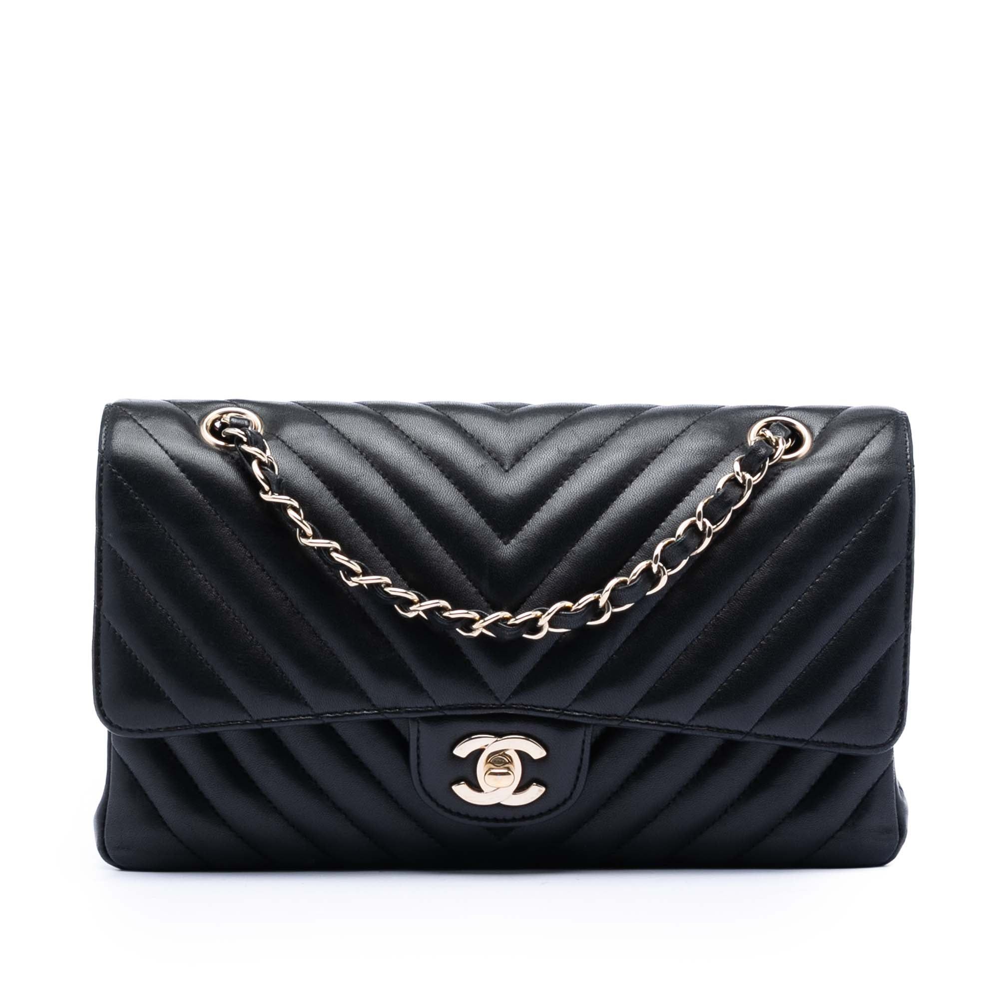 Chanel Medium Classic Chevron Lambskin Double Flap