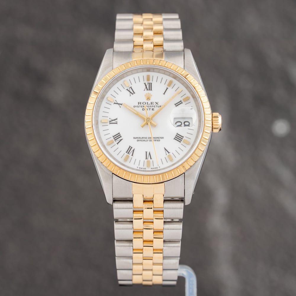 Pre-Owned Rolex Mens Datejust White Dial Two Colour Bracelet Watch
