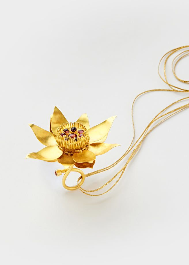 Pippa Small Myanmar Spinel Lotus Amulet