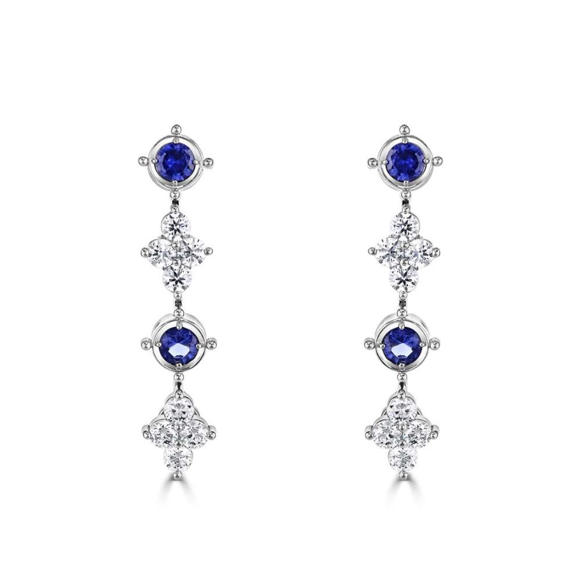 18ct White Gold Quatrefoil Earrings