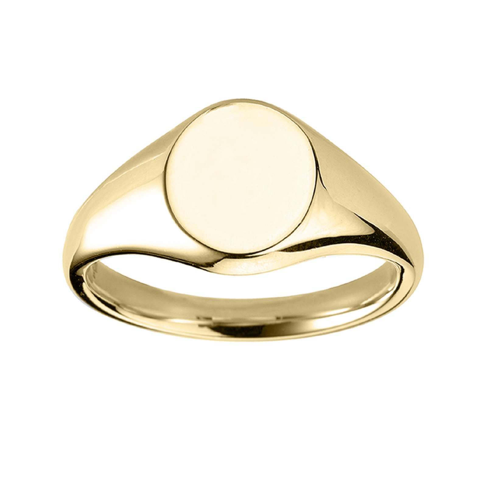 9ct Yellow Gold Oval Stamped Signet Ring (12x10)