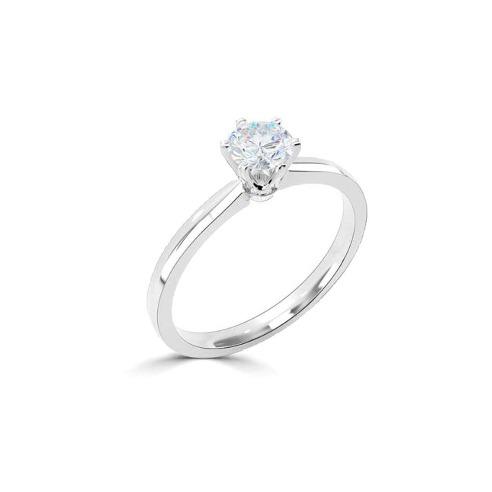 Platinum 6 Claw Round Brilliant 1.25ct Diamond Ring