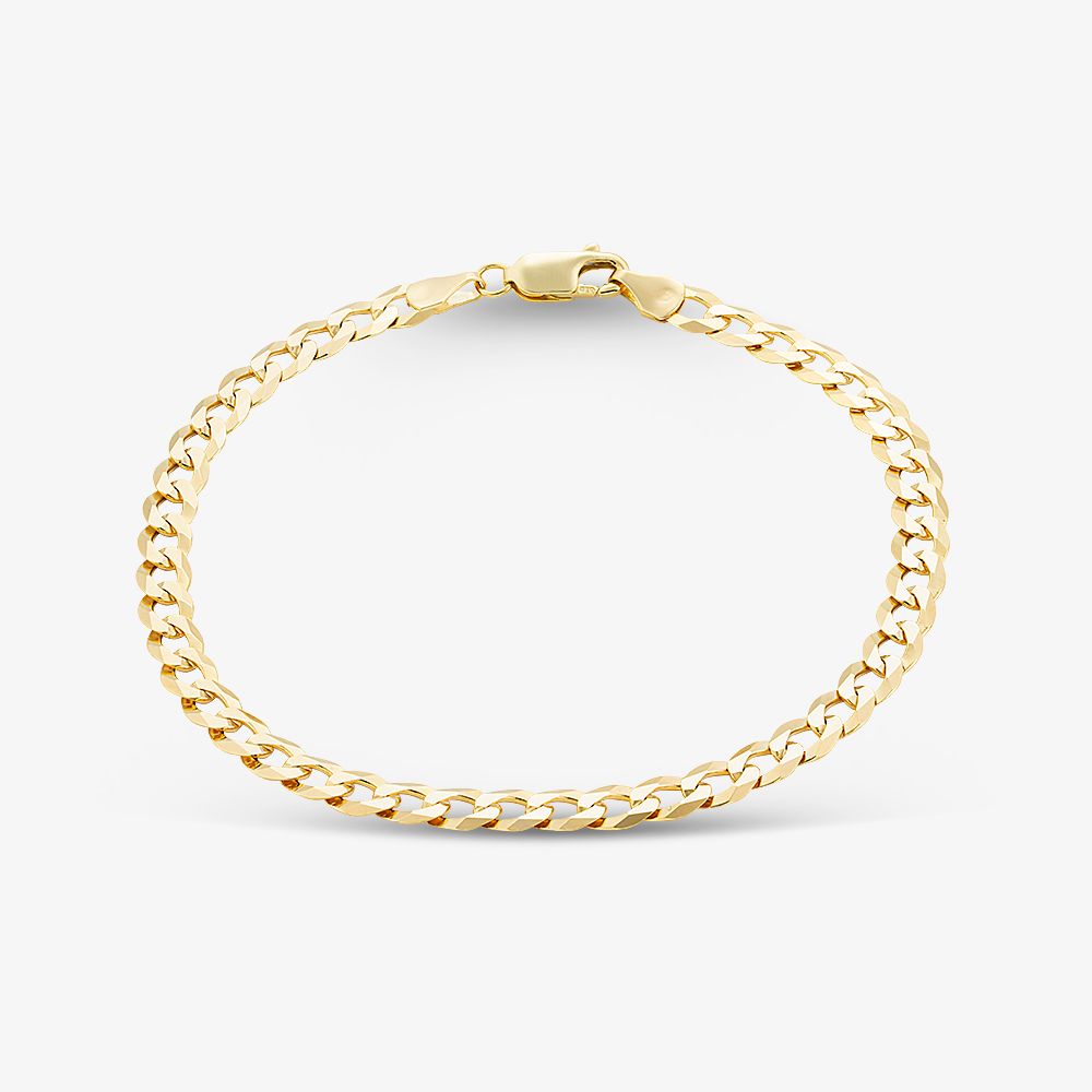 Gold Classic 9ct Yellow Gold 8.5 Inch Flat Curb Chain Bracelet