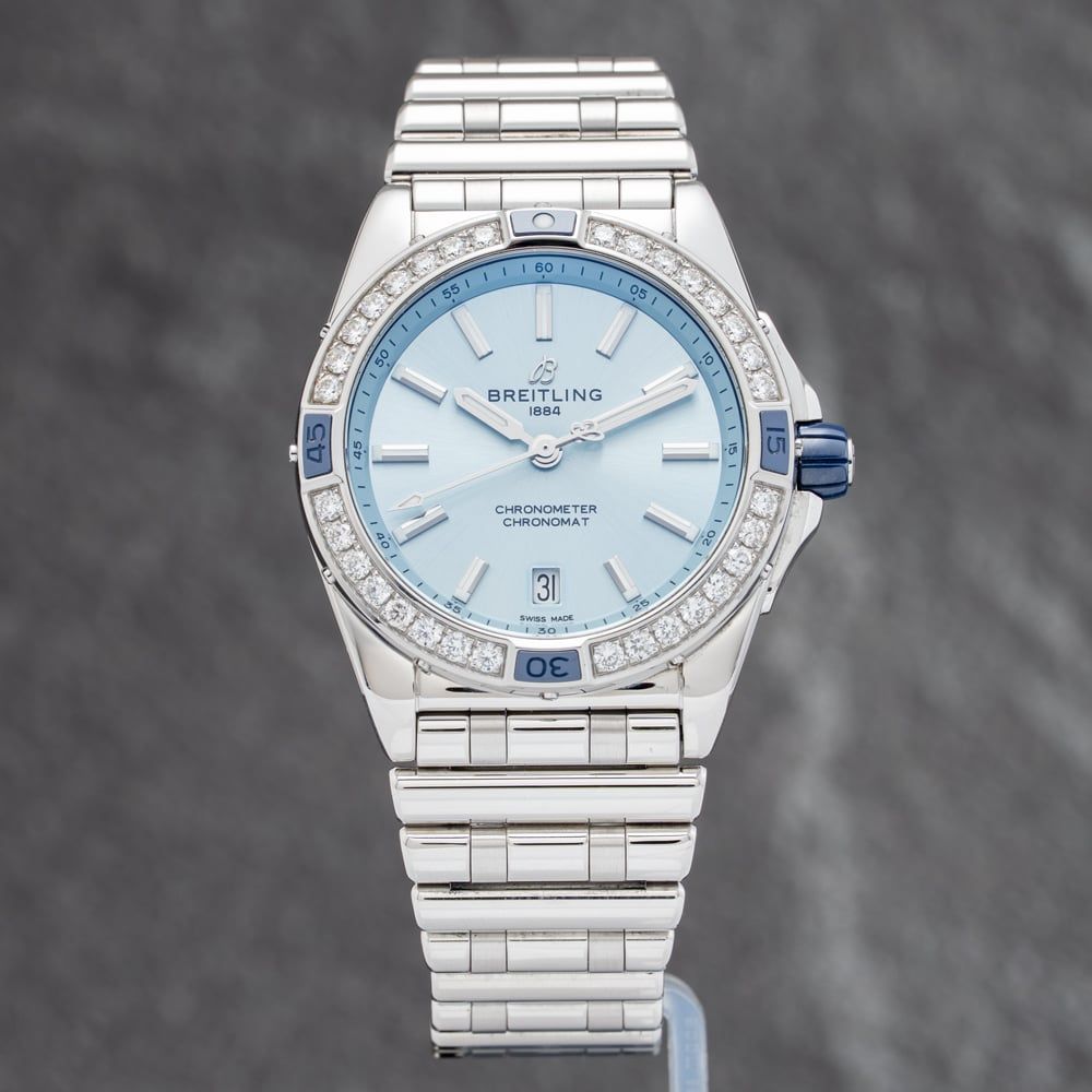 Pre-Owned Breitling Superocean Chronomat 38 Blue Bracelet Watch