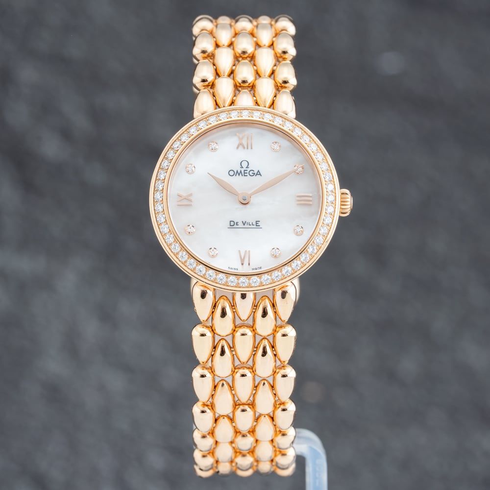 Pre-Owned OMEGA De Ville Prestige 18ct Rose Gold Bracelet Watch
